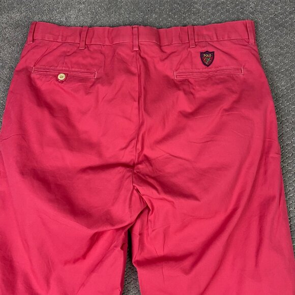 Vintage Ralph Lauren Polo Golf Pants Men's 36 x 32 Salmon Red Chinos 5-Pocket - Picture 5 of 14